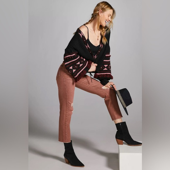 NWT Pilcro for Anthropologie The Vintage Straight Leg Jean-Washed Brown Rust 27 - Picture 2 of 16